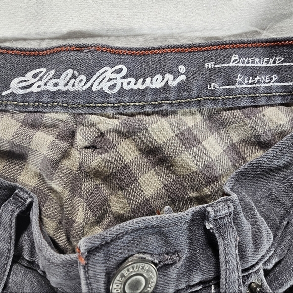Eddie Bauer Gray Boyfriend Relaxed Lined Jeans Size 2 - Picture 3 of 6